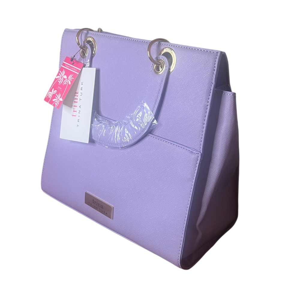 NWT Trina Turk Lilac Tote Satchel | Double Handle | Structured Chic